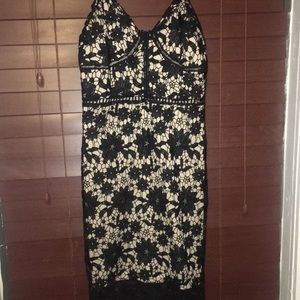 Lace nude and black dress